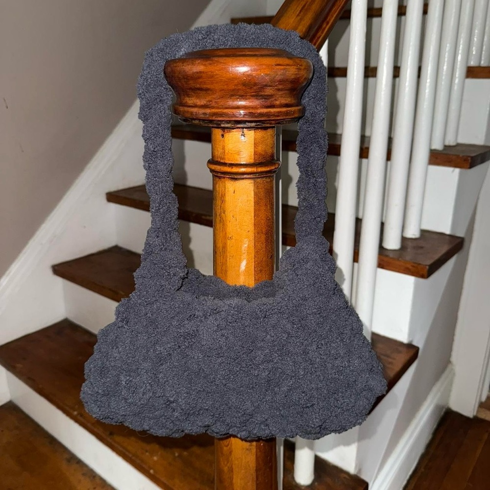 Stylish Gray Homemade crochet Women's Bag